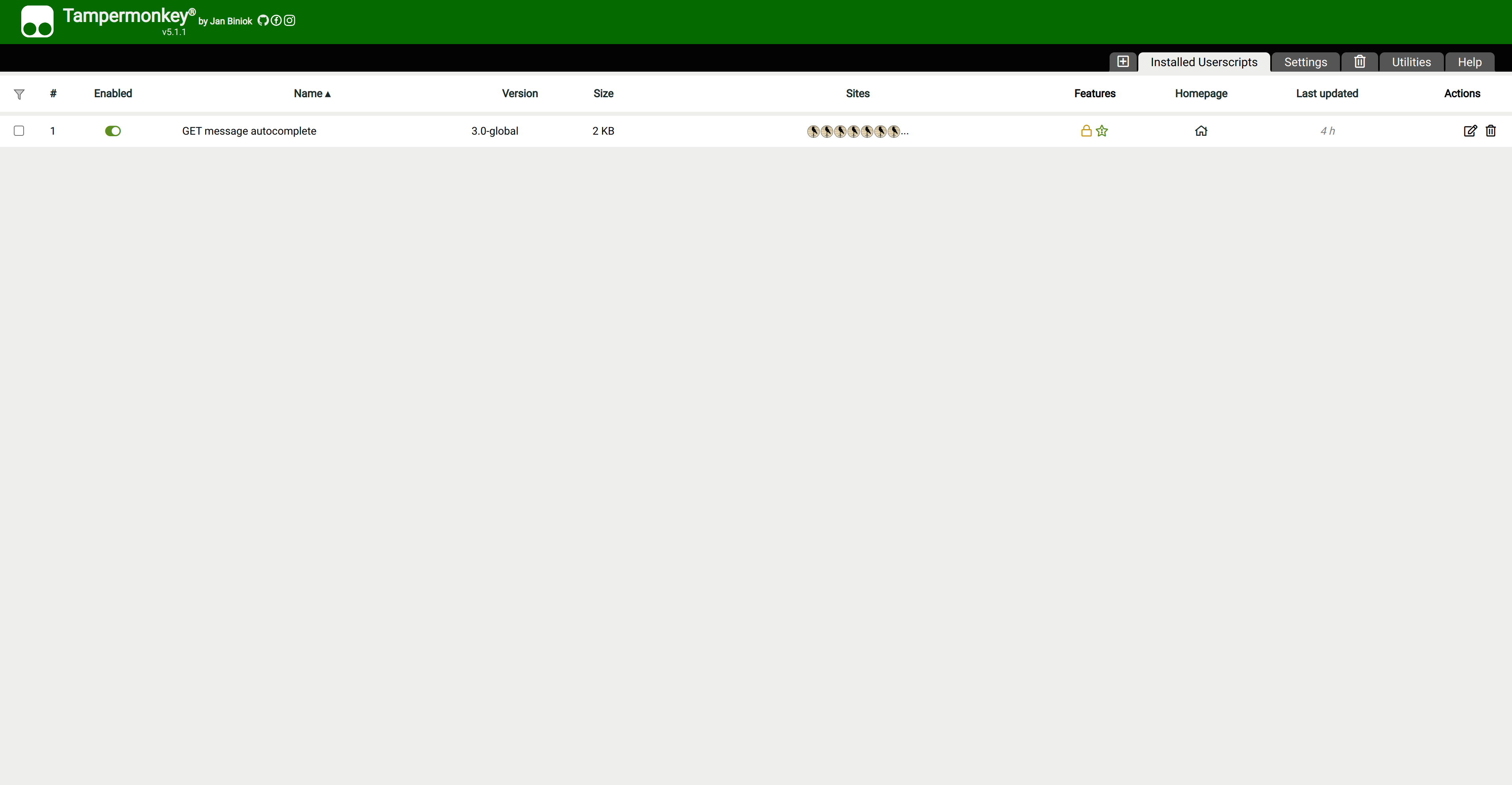 Painel do Tampermonkey